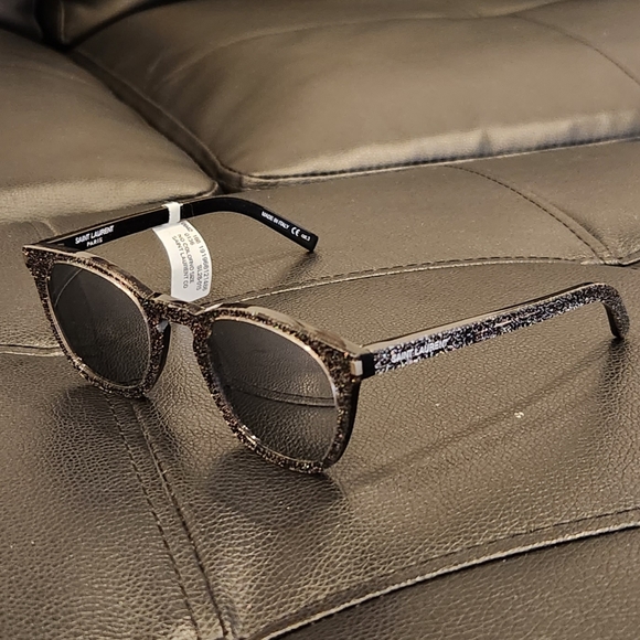 SAINT LAURENT SL28 SLIM 001 Black Phantos Bright 49 mm Unisex Sunglasses NO CASE